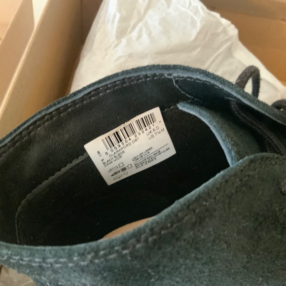 Clarks Clarkford DBT Black Suede Chukka Ankle Boot Leather Wedge heel Bootie 7.5 - Picture 16 of 16